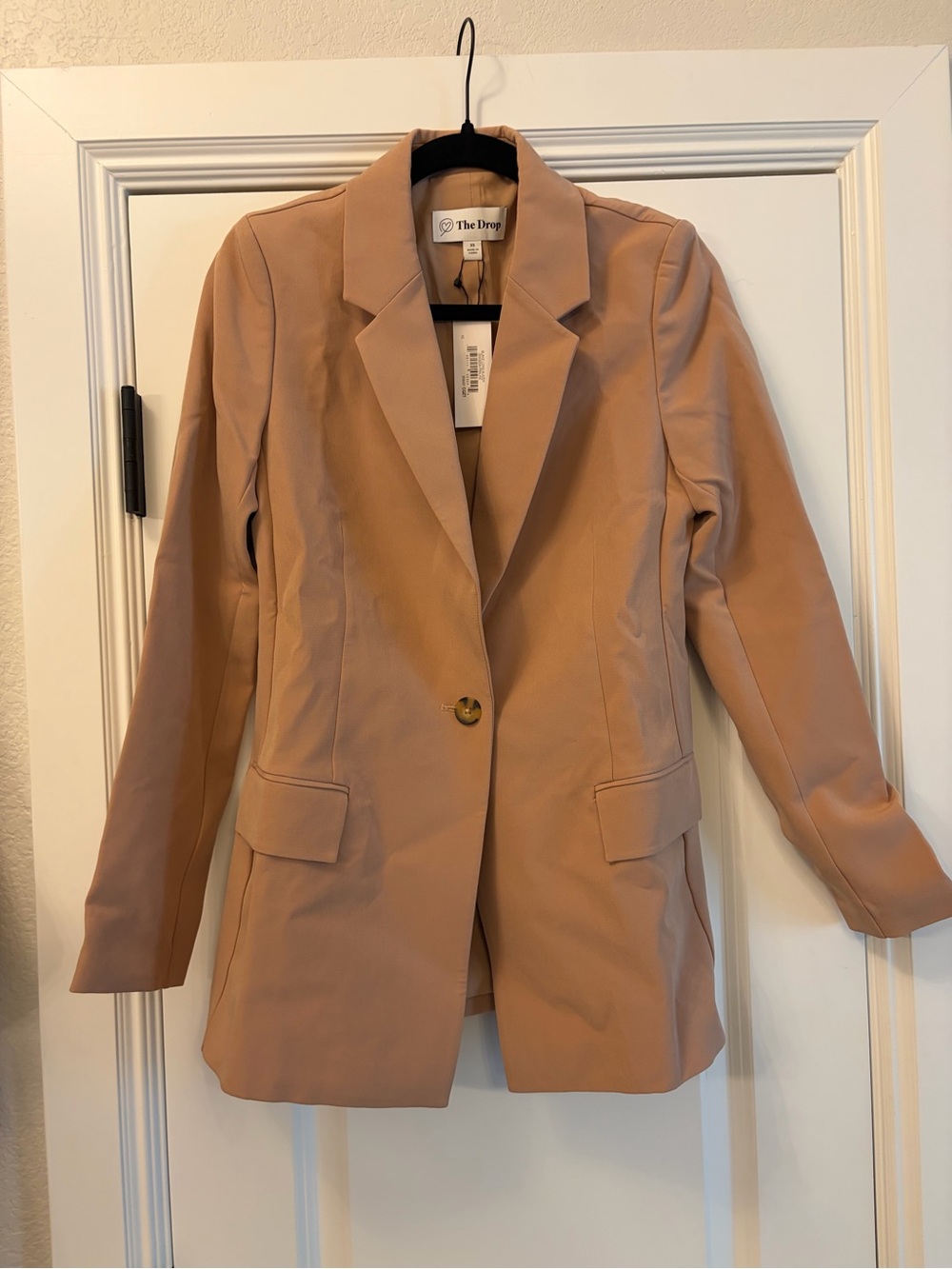 The Drop Women's Single-Button Blazer in Camel/Taupe